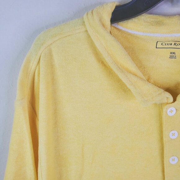 Club Room Mens Lemon Yellow Terry Polo XXL - Picture 4 of 9
